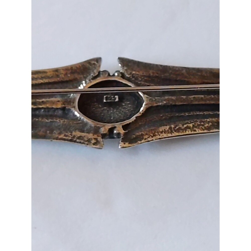 Art Deco Sterling Silver Rhinestone Black Vintage Brooch - Picture 5 of 6